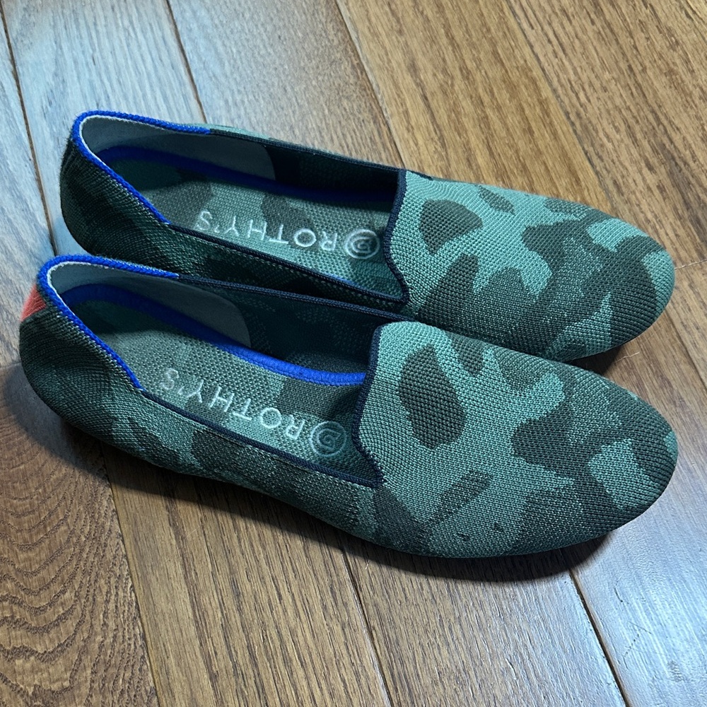 Rothy's Green Camouflage Loafers